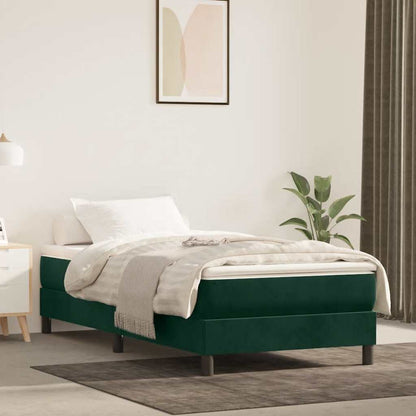 Struttura Letto a Rete a Molle Verde Scuro 100x200 cm in Velluto | homemem39