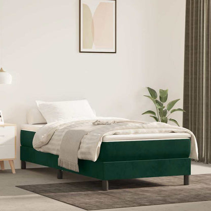 Struttura Letto a Rete a Molle Verde Scuro 100x200cm in Velluto