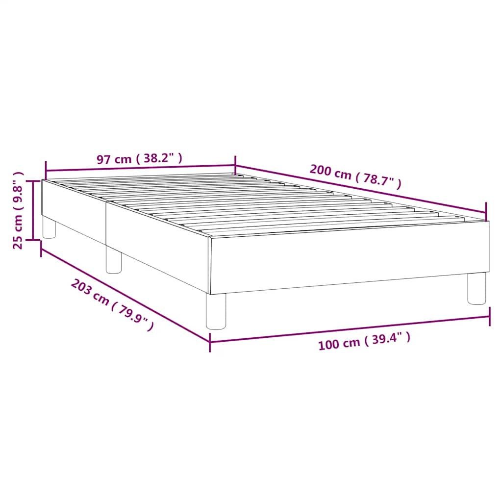 Struttura Letto a Rete a Molle Blu Scuro 100x200 cm in Velluto | homemem39