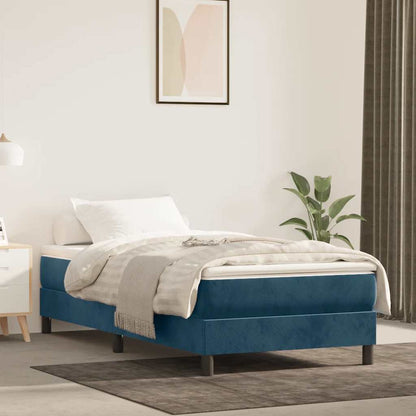 Struttura Letto a Rete a Molle Blu Scuro 100x200 cm in Velluto | homemem39