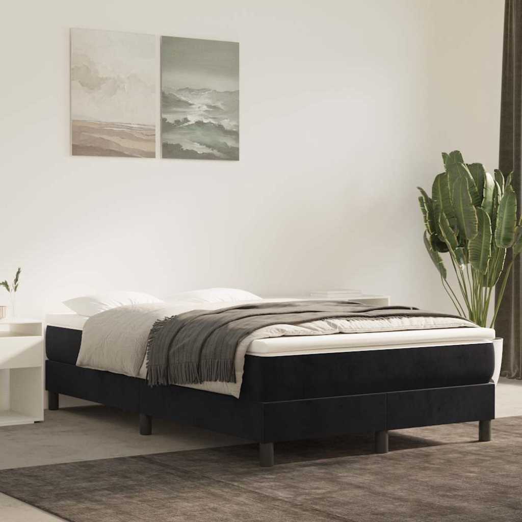 Struttura Letto a Rete a Molle Nero 120x200 cm Velluto