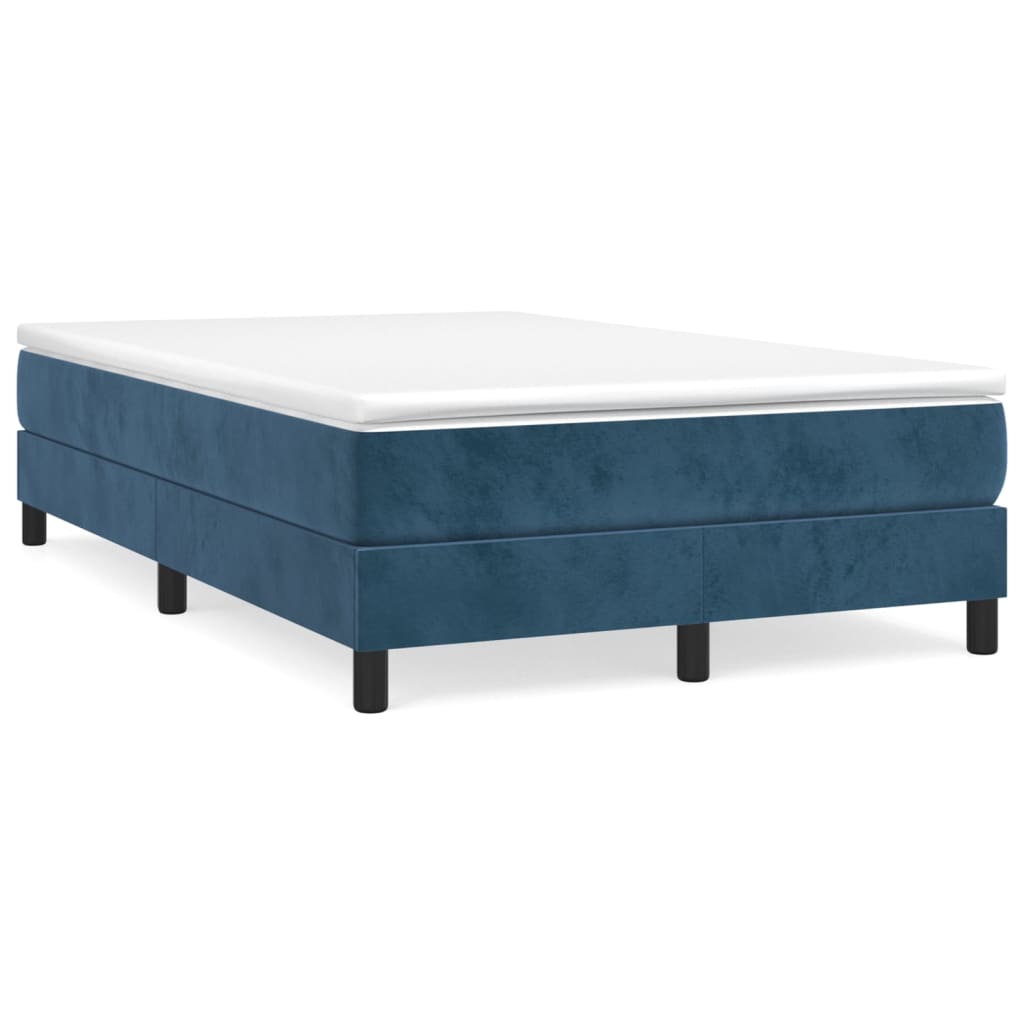 Dark Blue Spring Bed Frame 120x200 cm in Velvet