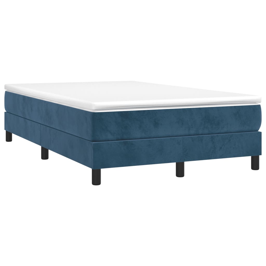 Dark Blue Spring Bed Frame 120x200 cm in Velvet