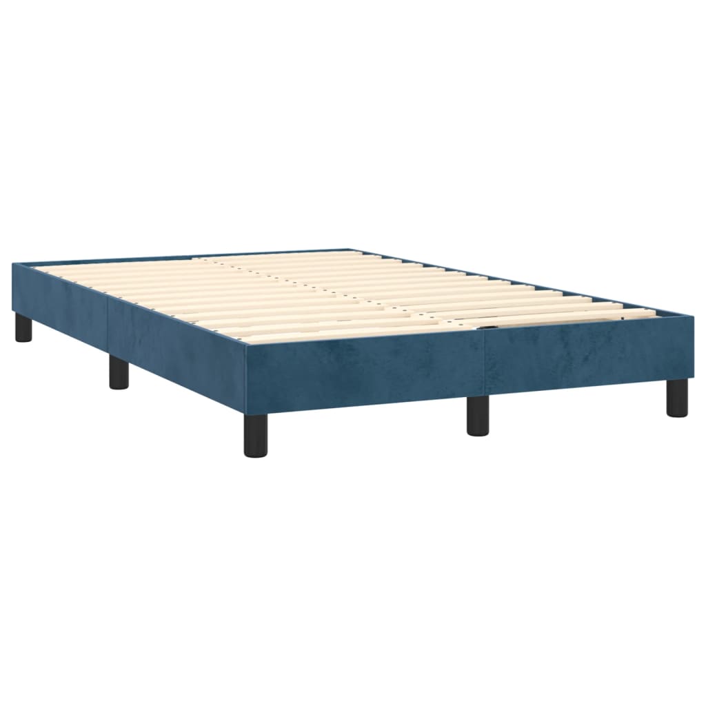 Dark Blue Spring Bed Frame 120x200 cm in Velvet