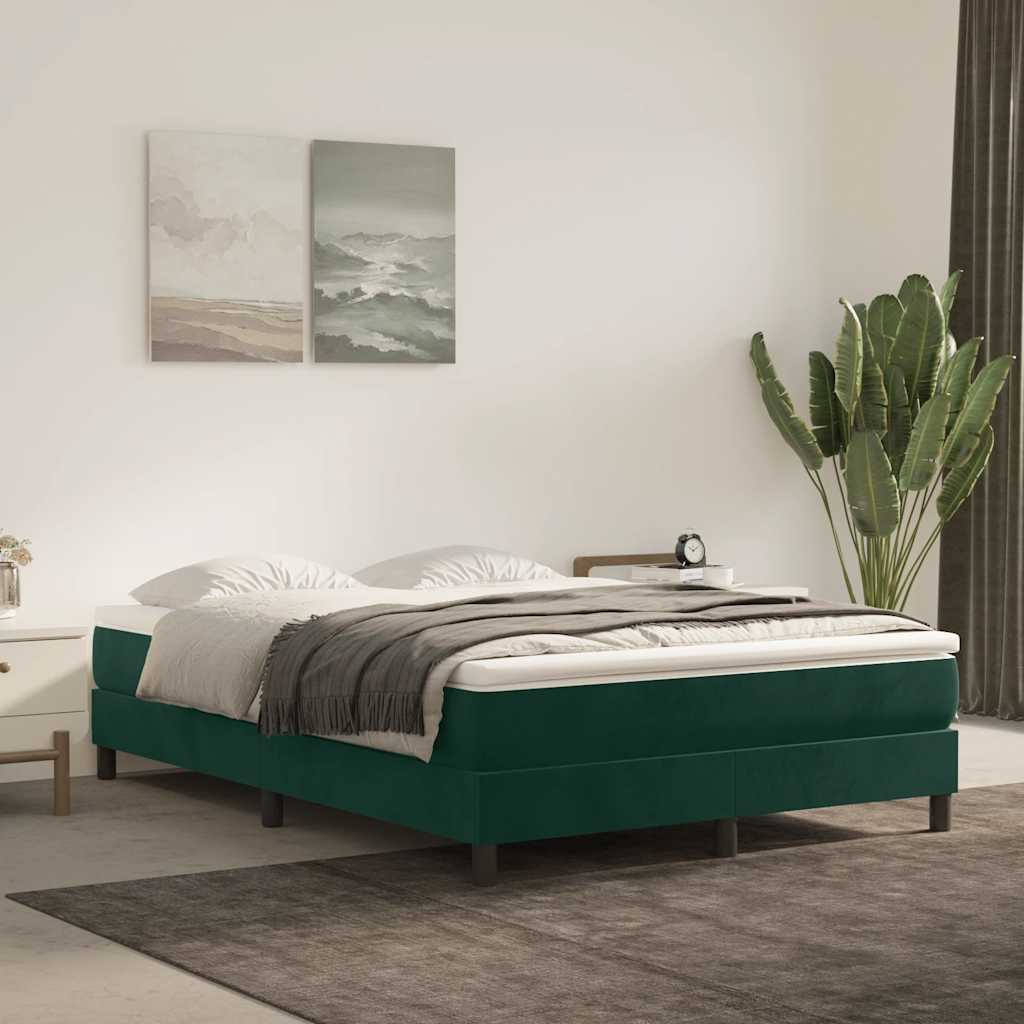 Struttura Letto a Rete a Molle Verde Scuro 140x190 cm in Velluto | homemem39