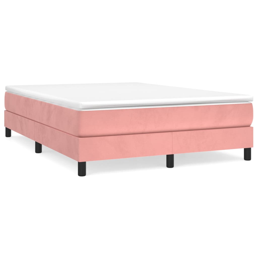 Struttura Letto a Rete a Molle Rosa 140x190 cm in Velluto | homemem39