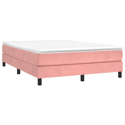 Struttura Letto a Rete a Molle Rosa 140x190 cm in Velluto | homemem39