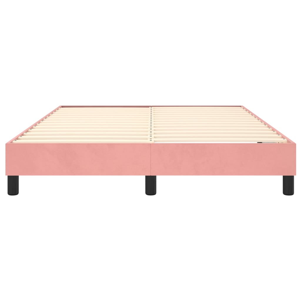 Struttura Letto a Rete a Molle Rosa 140x190 cm in Velluto | homemem39