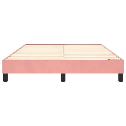 Struttura Letto a Rete a Molle Rosa 140x190 cm in Velluto | homemem39