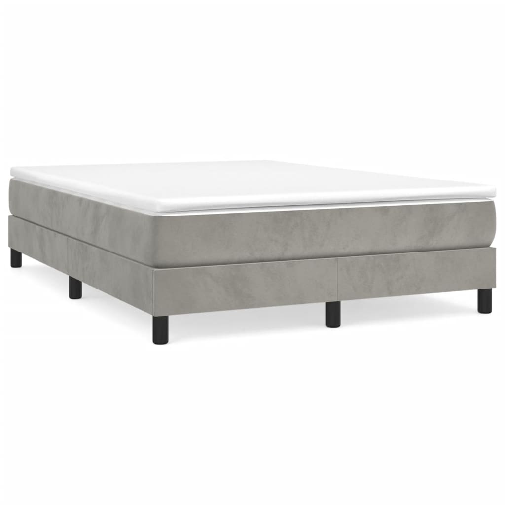 Struttura Letto a Rete a Molle Grigio Chiaro 140x200 cm Velluto | homemem39