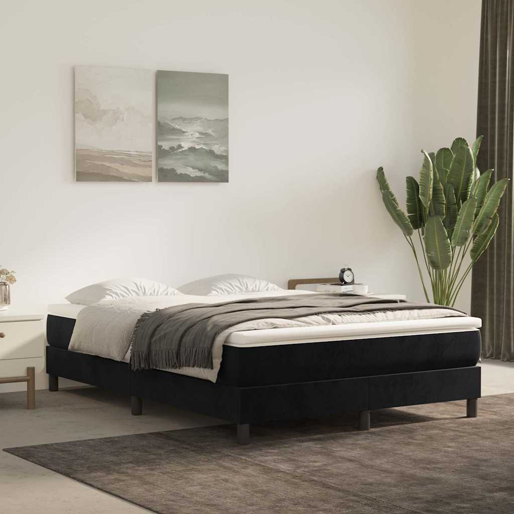 Struttura Letto a Rete a Molle Nero 140x200 cm in Velluto