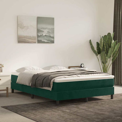 Struttura Letto a Rete a Molle Verde Scuro 140x200cm in Velluto