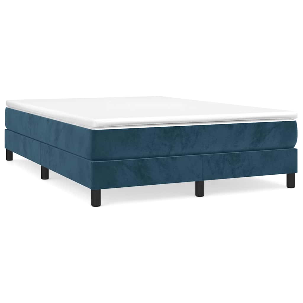 Struttura Letto a Rete a Molle Blu Scuro 140x200 cm Velluto