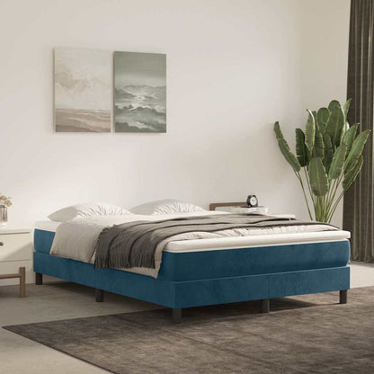 Struttura Letto a Rete a Molle Blu Scuro 140x200 cm Velluto