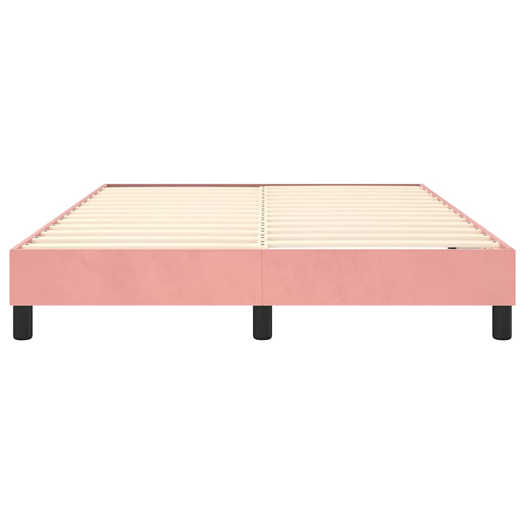 Struttura Letto a Rete a Molle Rosa 140x200 cm in Velluto