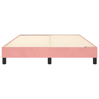 Struttura Letto a Rete a Molle Rosa 140x200 cm in Velluto