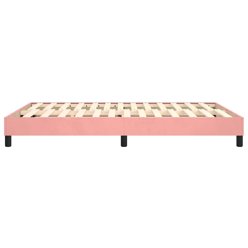 Struttura Letto a Rete a Molle Rosa 140x200 cm in Velluto