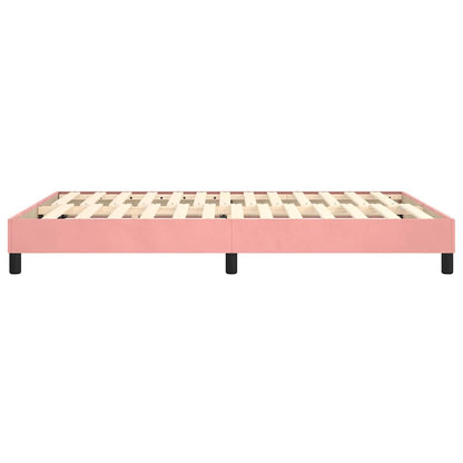 Struttura Letto a Rete a Molle Rosa 140x200 cm in Velluto