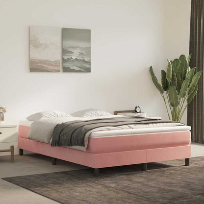 Struttura Letto a Rete a Molle Rosa 140x200 cm in Velluto