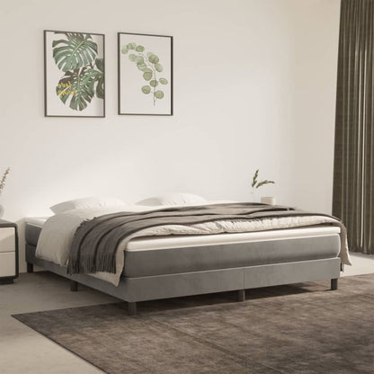 Struttura Letto a Rete a Molle Grigio Chiaro 160x200 cm Velluto | homemem39