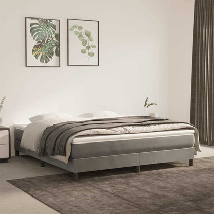 Struttura Letto a Rete a Molle Grigio Chiaro 160x200 cm Velluto