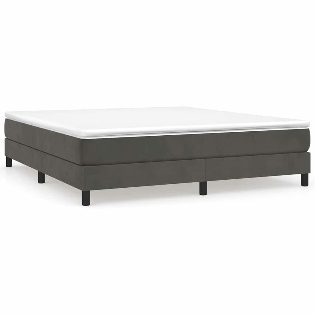 Struttura Letto a Rete a Molle Grigio Scuro 160x200 cm Velluto