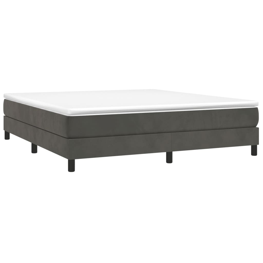 Struttura Letto a Rete a Molle Grigio Scuro 160x200 cm Velluto | homemem39