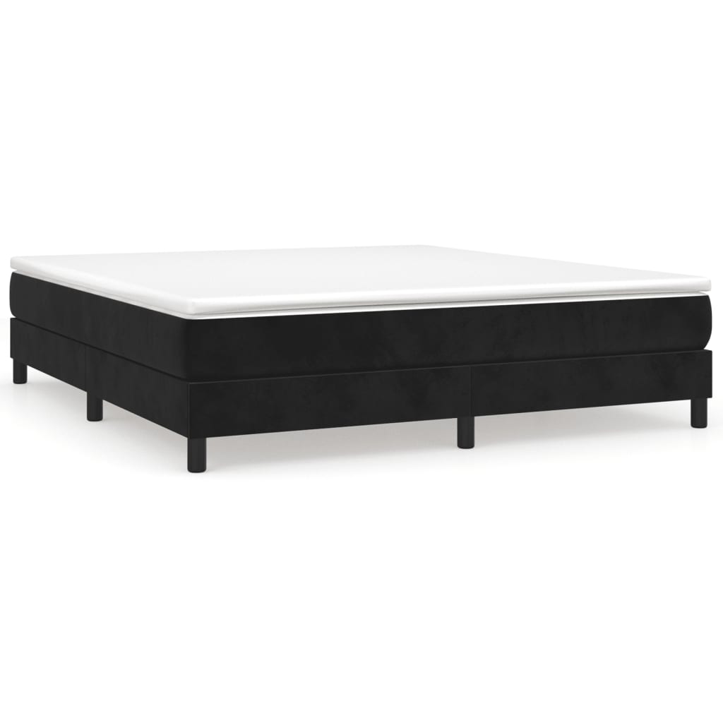 Struttura Letto a Rete a Molle Nero 160x200 cm in Velluto | homemem39