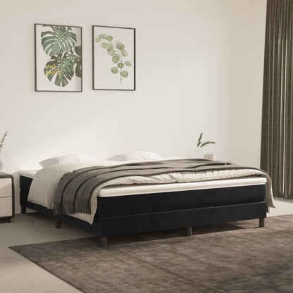 Struttura Letto a Rete a Molle Nero 160x200 cm in Velluto | homemem39