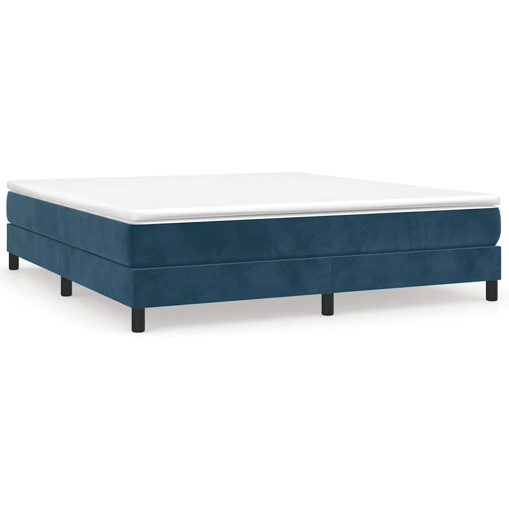 Struttura Letto a Rete a Molle Blu Scuro 160x200 cm in Velluto | homemem39