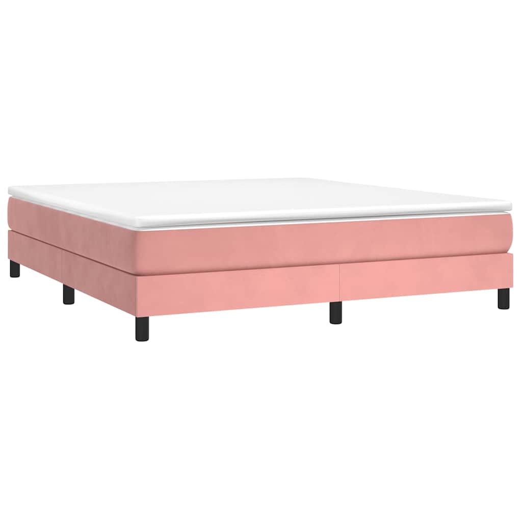 Struttura Letto a Rete a Molle Rosa 160x200 cm in Velluto
