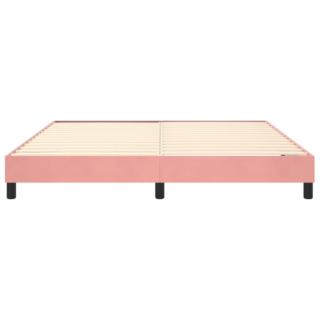 Struttura Letto a Rete a Molle Rosa 160x200 cm in Velluto | homemem39