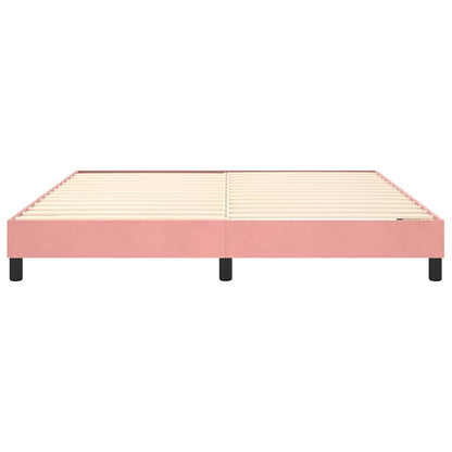 Struttura Letto a Rete a Molle Rosa 160x200 cm in Velluto
