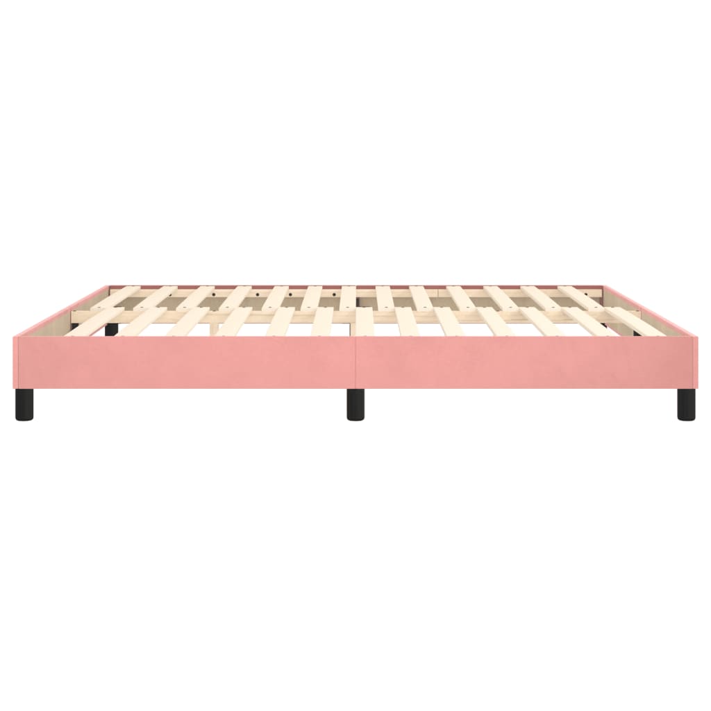 Struttura Letto a Rete a Molle Rosa 160x200 cm in Velluto | homemem39