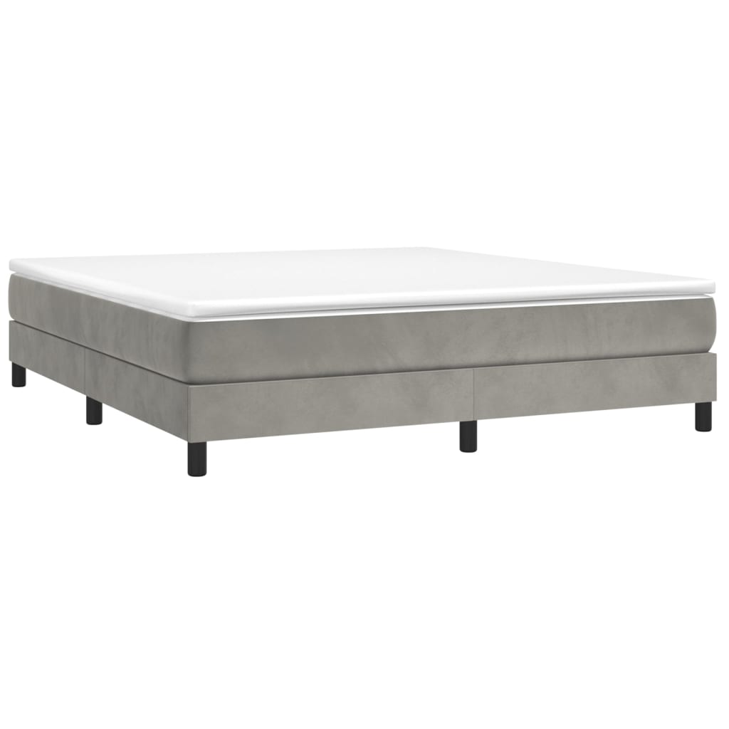 Struttura Letto a Rete a Molle Grigio Chiaro 180x200 cm Velluto | homemem39