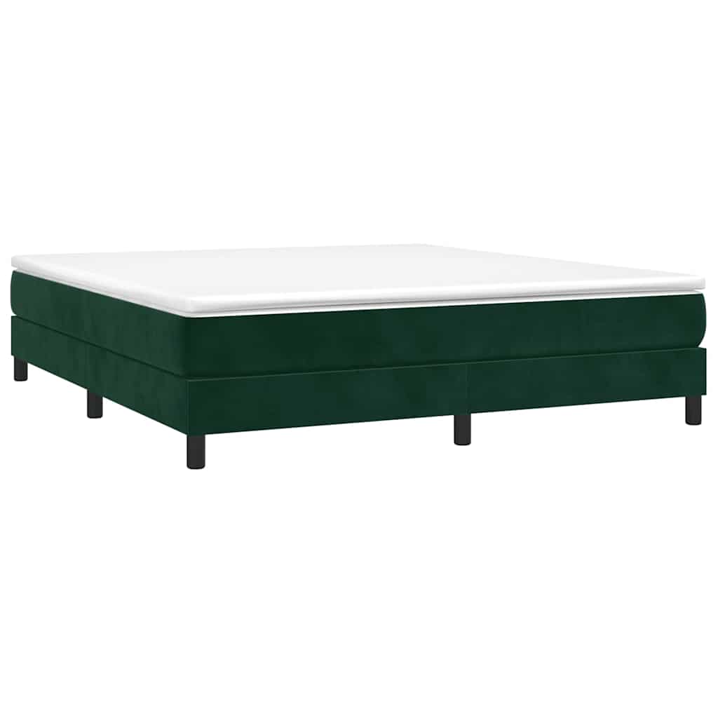 Struttura Letto a Rete a Molle Verde Scuro 180x200cm in Velluto