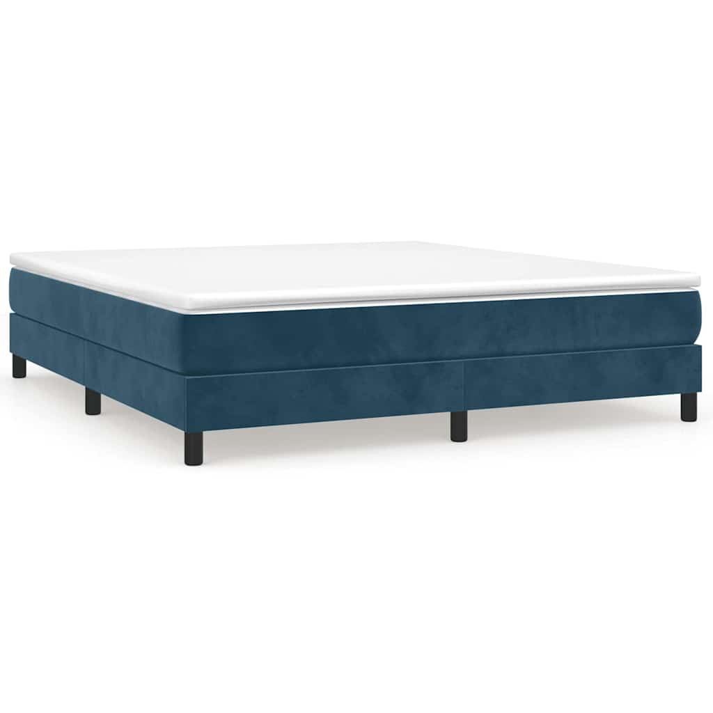 Struttura Letto a Rete a Molle Blu Scuro 180x200 cm in Velluto