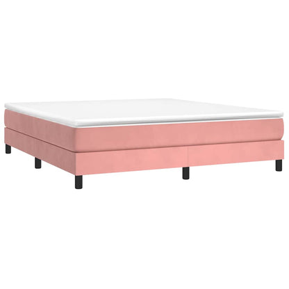 Struttura Letto a Rete a Molle Rosa 180x200 cm in Velluto