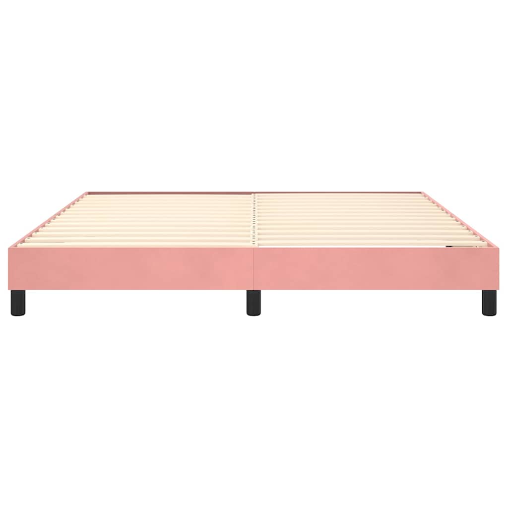 Struttura Letto a Rete a Molle Rosa 180x200 cm in Velluto