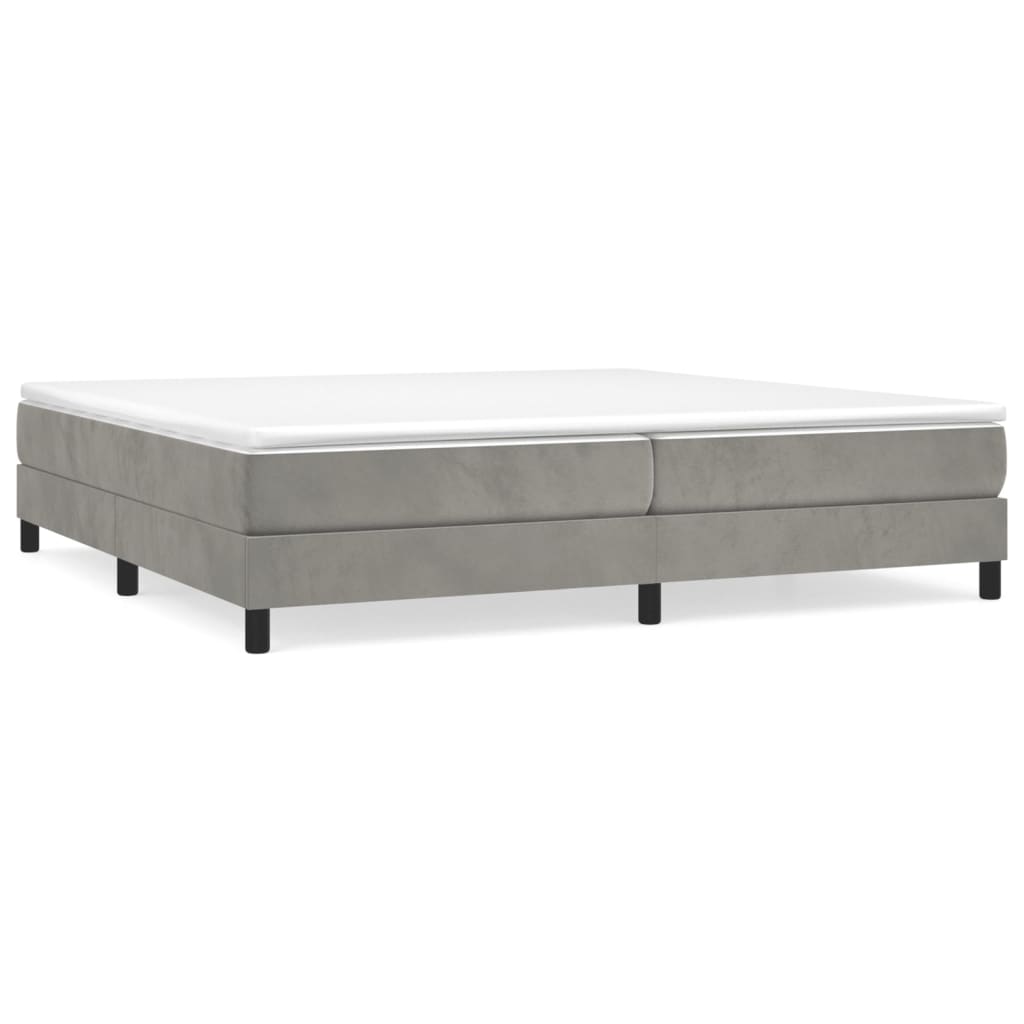 Struttura Letto a Rete a Molle Grigio Chiaro 200x200 cm Velluto | homemem39