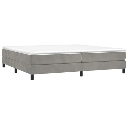 Struttura Letto a Rete a Molle Grigio Chiaro 200x200 cm Velluto | homemem39