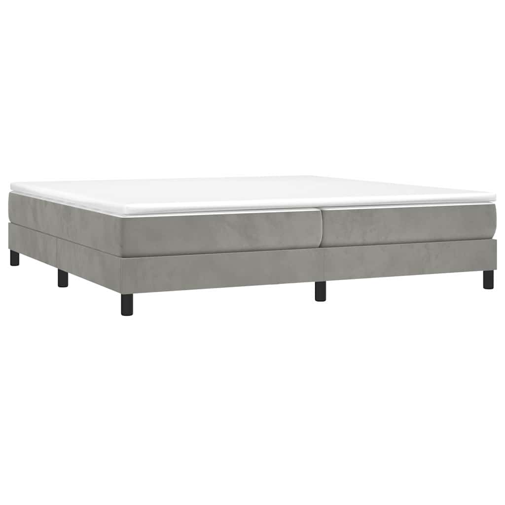 Struttura Letto a Rete a Molle Grigio Chiaro 200x200 cm Velluto