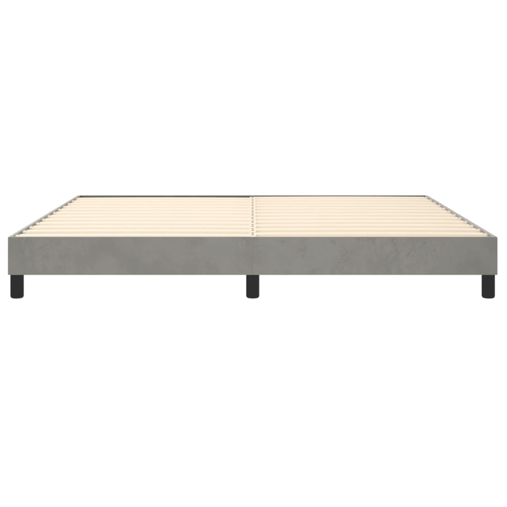 Struttura Letto a Rete a Molle Grigio Chiaro 200x200 cm Velluto | homemem39