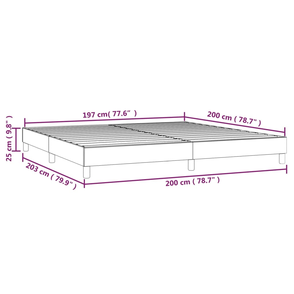Struttura Letto a Rete a Molle Grigio Chiaro 200x200 cm Velluto | homemem39