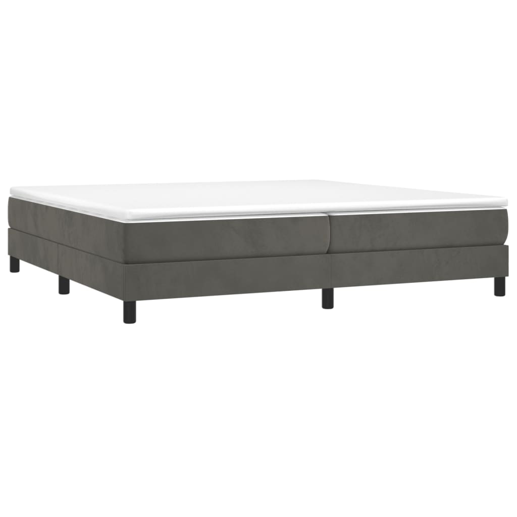 Struttura Letto a Rete a Molle Grigio Scuro 200x200 cm Velluto