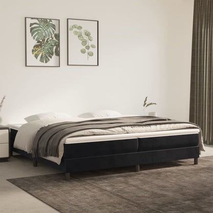 Struttura Letto a Rete a Molle Nero 200x200 cm in Velluto | homemem39