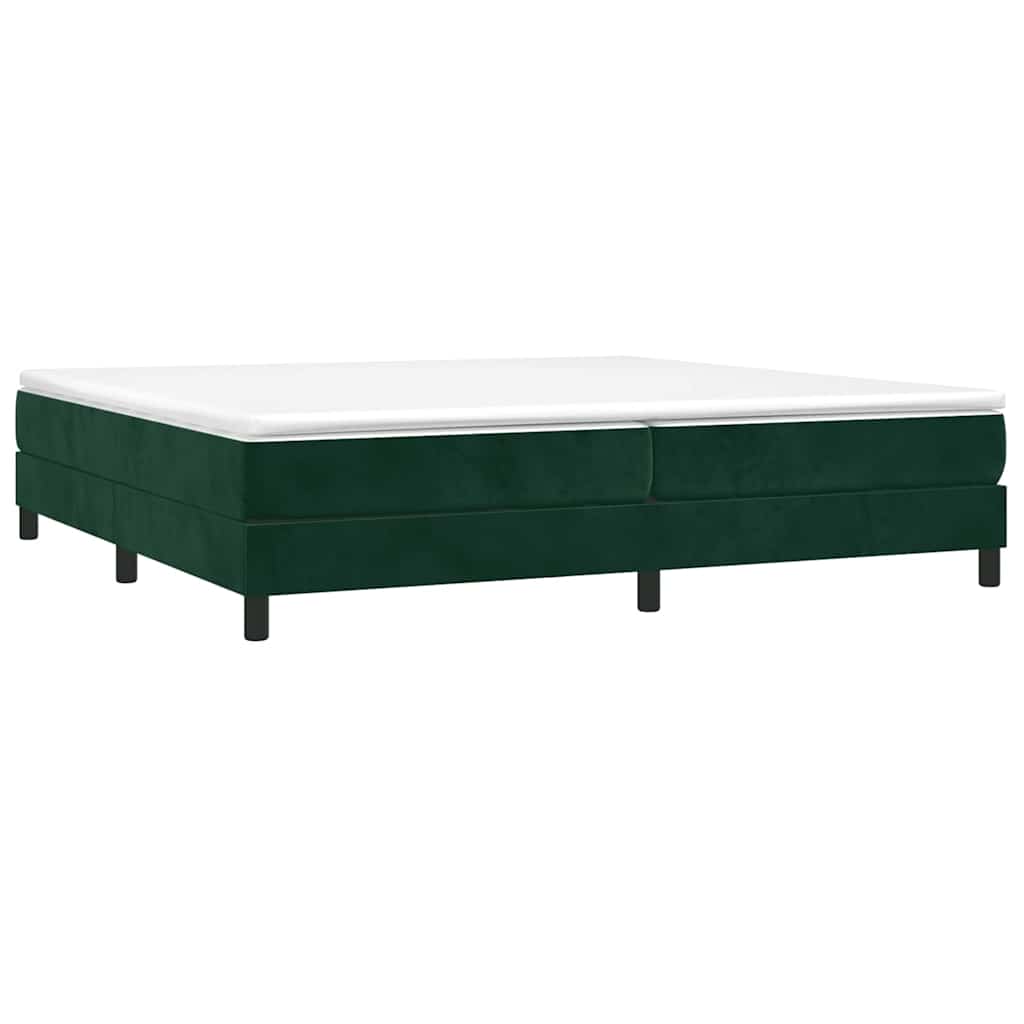 Struttura Letto a Rete a Molle Verde Scuro 200x200cm in Velluto