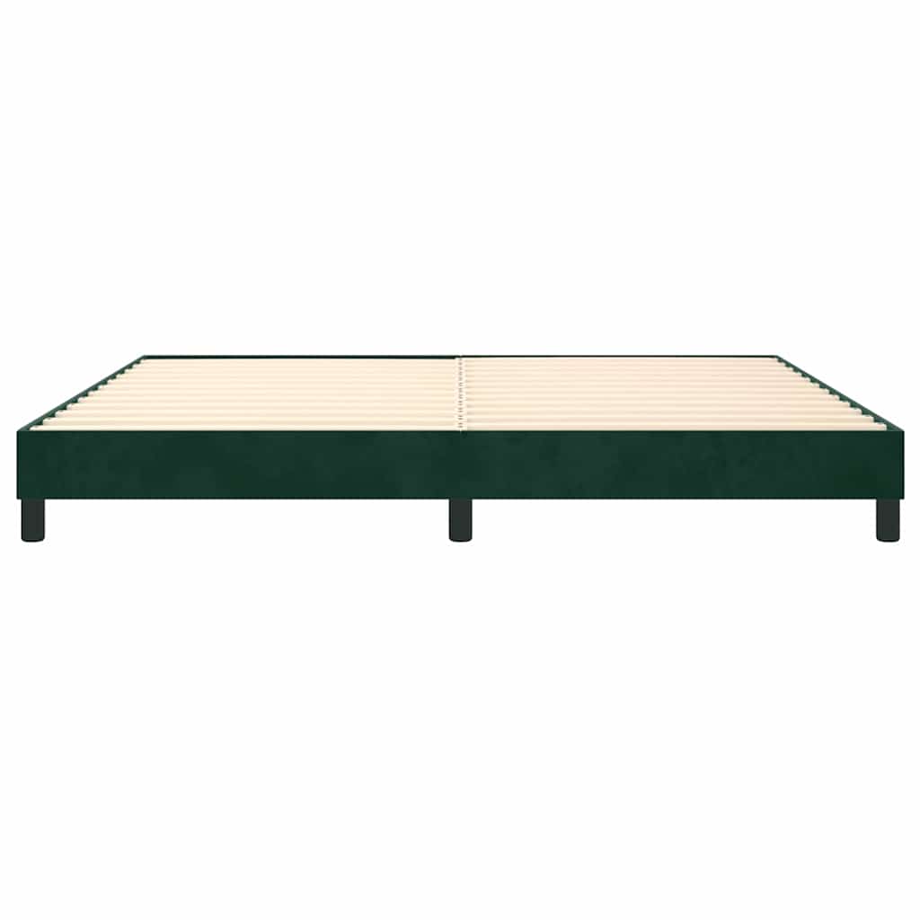 Struttura Letto a Rete a Molle Verde Scuro 200x200cm in Velluto