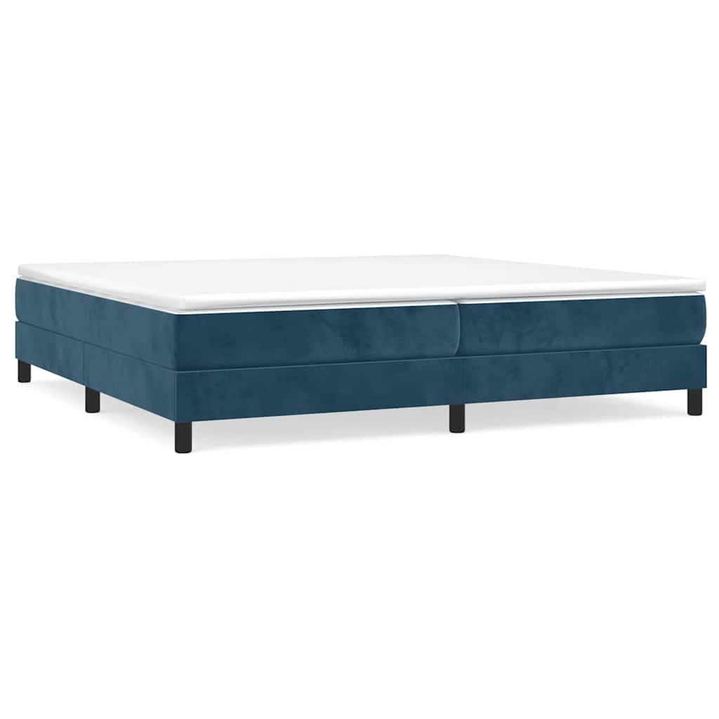 Struttura Letto a Rete a Molle Blu Scuro 200x200 cm in Velluto
