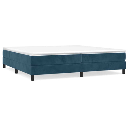 Struttura Letto a Rete a Molle Blu Scuro 200x200 cm in Velluto